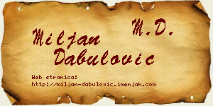 Miljan Dabulović vizit kartica